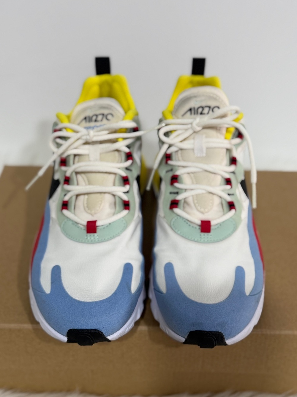 Nike Women’s White Sneakers with Blue, Yellow, Mint & Red Accents